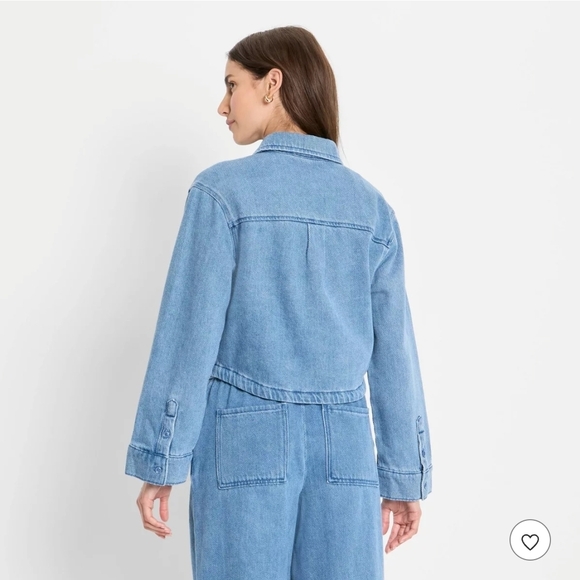 Future Collective Light Blue Relaxed Denim Button-Down Shirt - Picture 3 of 6